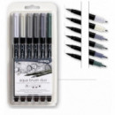 ESTUCHE ROTULADOR LYRA TONOS GRISES 6 unid.