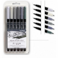 ESTUCHE ROTULADOR LYRA TONOS GRISES 6 unid.
