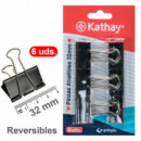 BLISTER 6 PINZAS PALA ABATIBLE 3 cm