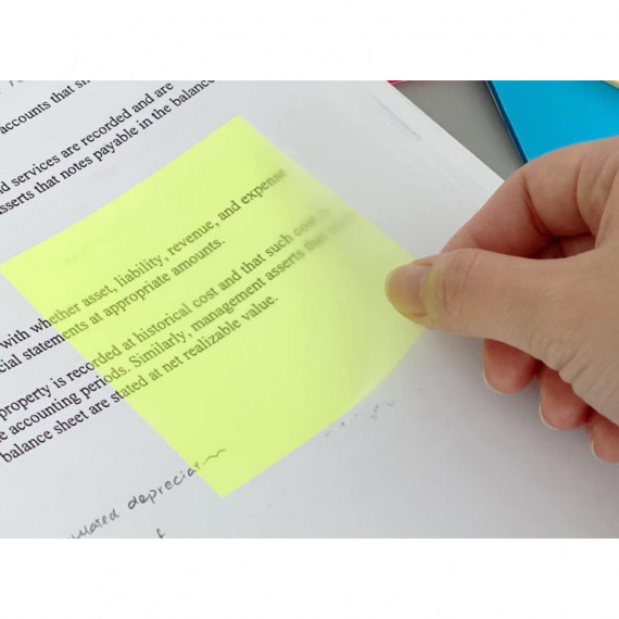 NOTAS ADHESIVAS 75X75 TRANSPARENTES AMARILLAS