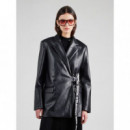 Klj Faux Leather Blazer Black  KARL LAGERFELD