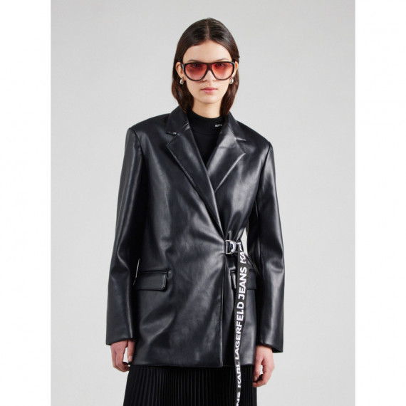 Klj Faux Leather Blazer Black  KARL LAGERFELD