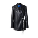 Klj Faux Leather Blazer Black  KARL LAGERFELD