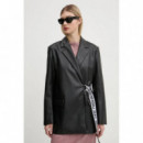 Klj Faux Leather Blazer Black  KARL LAGERFELD
