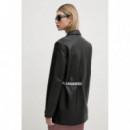 Klj Faux Leather Blazer Black  KARL LAGERFELD