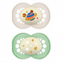 MAM Chupete Silic  Original NIGHT+6M Beig-verde