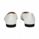 Bailarina Aplique Ch.negro+piel Blanco  MICHAEL KORS