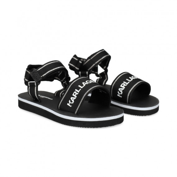 Sandalia Logo Velcro Negro  KARL LAGERFELD KIDS