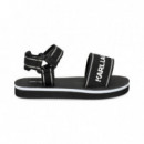 Sandalia Logo Velcro Negro  KARL LAGERFELD KIDS