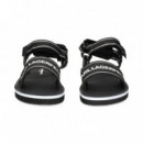 Sandalia Logo Velcro Negro  KARL LAGERFELD KIDS