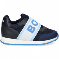Elastico Boss Deportivo Malla Azul  HUGO