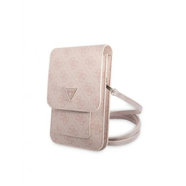 GUESS Bandolera para Movil con 4 Ranuras para Tarjetas Rosa Logo Triangle GUWBP4TMPI