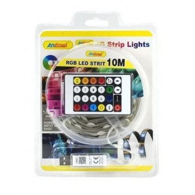 ANDOWL Tira Led Colores USB 10MTRS con Mando Q-DT75