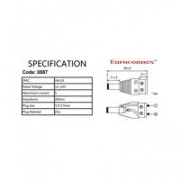 Euroconnnex Conector Jack Alimentacion con Tornillo 0887  EUROCONNEX