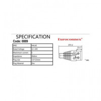 Euroconnnex Conector Base Alimentacion con Tornillo 0889  EUROCONNEX