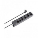 NIMO Regleta 6 Tomas Schuko con Interruptores Individuales+ USB A/tipo C MEL281 Negro