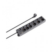 NIMO Regleta 6 Tomas Schuko con Interruptores Individuales+ USB A/tipo C MEL281 Negro