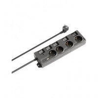 NIMO Regleta 4 Tomas Schuko con Interruptores Individuales+ USB A/tipo C MEL280 Negro