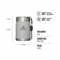 STANLEY Termo para Comida The Legendary 0.4L 7HRS CALIENTE/7HRS Frio Gris con Cubierto