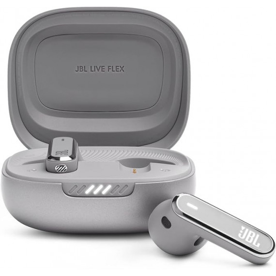 Auriculares BLUETOOTH JBL Live Flex Plata con Cancelación de Ruido