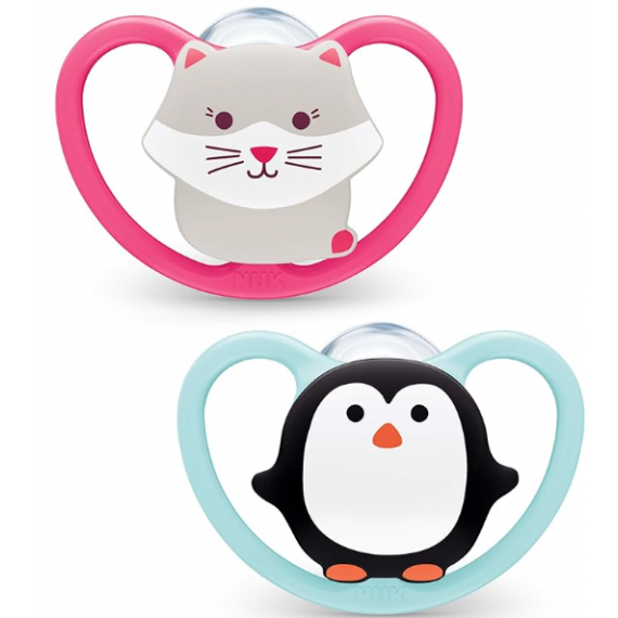 NUK Chupete Silicona Space 6-18 Meses Pinguino