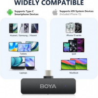 Kit 4 Micrófonos Lavalier sin Cable BOYA V4U Usb-c