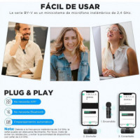 Micrófono Lavalier BOYA BY-V10 sin Cable 2.4HGZ con Usb-c