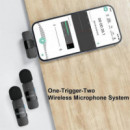 Kit 2 Micrófonos Lavalier BOYA BY-V20 sin Cable 2.4HGZ con Usb-c