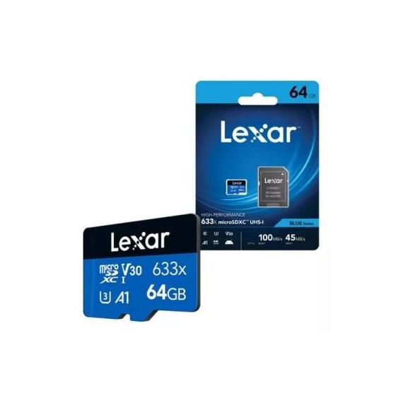 LEXAR Tarjeta Micro Sd Blue Uhs-i 633X 64GB V30