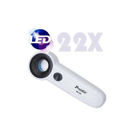 PROSKIT Lupa de Mano X22 Aumentos Luz 2 Leds Especial Joyerias