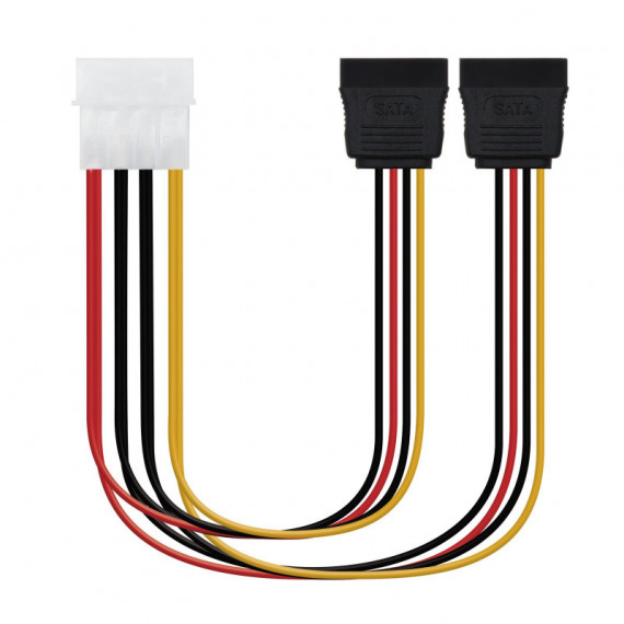 NANOCABLE Cable Sata Alimentacion 5.25"(MOLEX 4PIN)/M-2XSATA/H 20 Cm