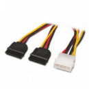 NANOCABLE Cable Sata Alimentacion 5.25"(MOLEX 4PIN)/M-2XSATA/H 20 Cm