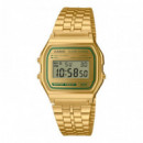 CASIO A158WEGV-9A – Reloj Retro Dorado con Cronómetro y Alarma