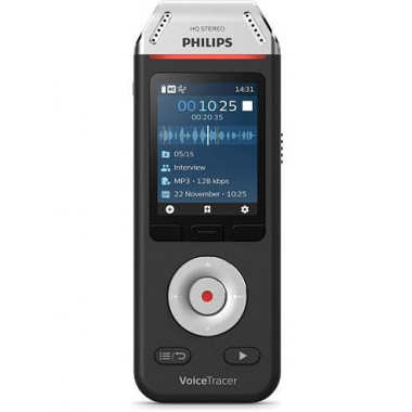 PHILIPS Grabadora de Voz Digital DVT2810 con Software de Transcripcion 8GB y Ranura Micro Sd