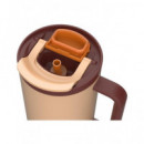 KAMBUKKA Termo con Asa Tumbler 950ML con Pajita 24H en Frio Color Almendra