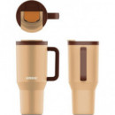 KAMBUKKA Termo con Asa Tumbler 950ML con Pajita 24H en Frio Color Almendra