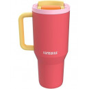 KAMBUKKA Termo con Asa Tumbler 950ML con Pajita 24H en Frio Color Rosa Papaya