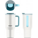 KAMBUKKA Termo con Asa Tumbler 950ML con Pajita 24H en Frio Color Coco Frosty