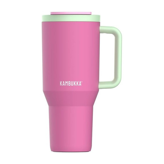 KAMBUKKA Termo con Asa Tumbler 950ML con Pajita 24H en Frio Color Chicle