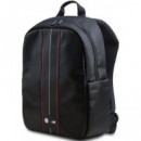 BMW Mochila Ordenador Portatil 15" Negra Carbon con Raya Roja Blanca