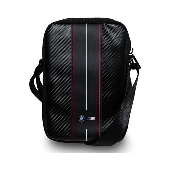 BMW Bandolera para Tableta 7/8"NEGRA con Raya Roja Blanca