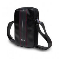 BMW Bandolera para Tableta 7/8"NEGRA con Raya Roja Blanca