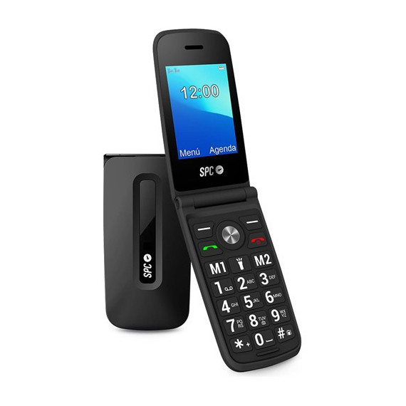 SPC Telefono Movil Titan Negro Dual Sim, Linterna, Teclas Grandes Xxl, Radio Fm,volumen Alto 2407