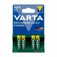 VARTA Paquetes de Pilas VAR55061 HR03 Aaa Recargables 800MAH Blister *4