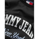 Tjm Slim Varsity Pop Tee Ext Black  TOMMY JEANS