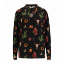 SUGARHILL BRIGHTON Camisas y Tops Blusa Sugarhill Micah Revere Black Cowgirl