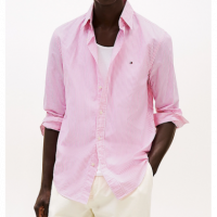 Camisa TOMMY HILFIGER Oxford Rayas Rosa - Guanxe Atlantic Marketplace