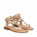 Sandalia Doble Gilda Tachas Todo Beige  ASH
