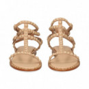 Sandalia Doble Gilda Tachas Todo Beige  ASH