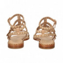 Sandalia Doble Gilda Tachas Todo Beige  ASH